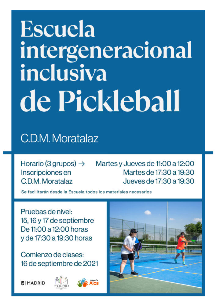 Cartel Escuela pickleball moratalaz
