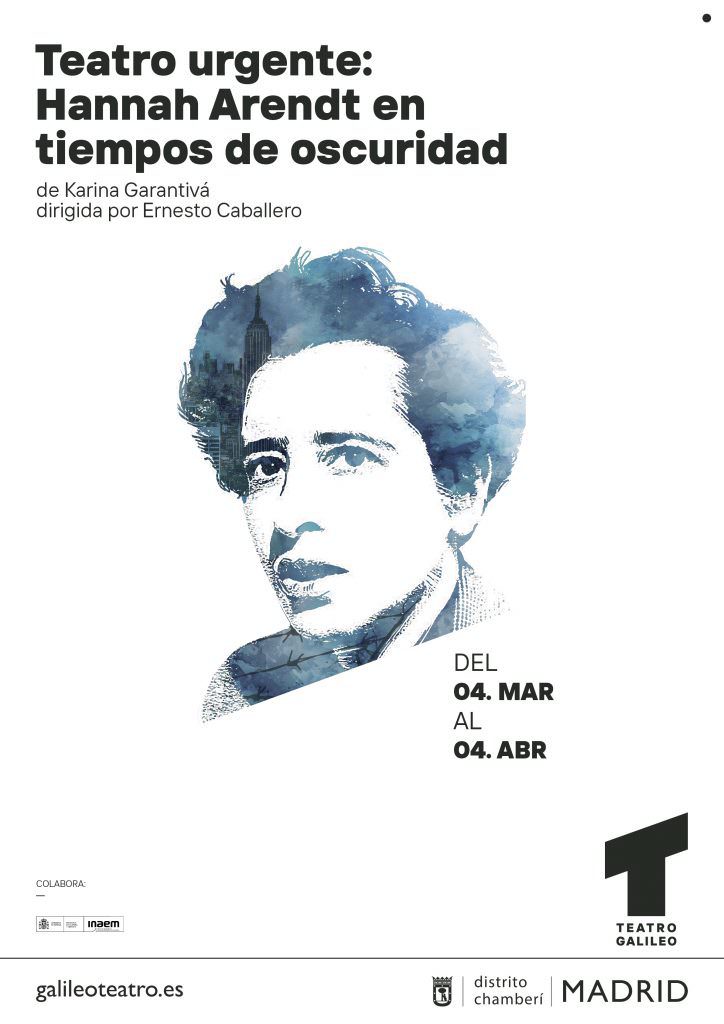 cartel obra Hannah Arendt en tiempos de oscuridad